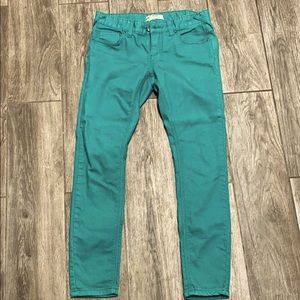Free People Green Skinny Jeans 25